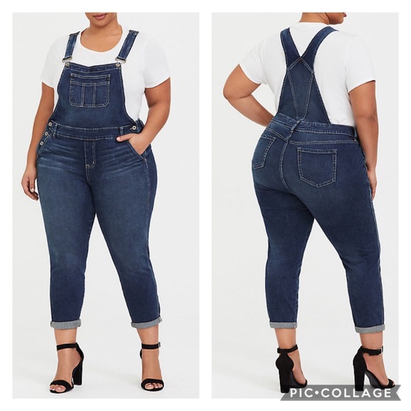 torrid denim overalls